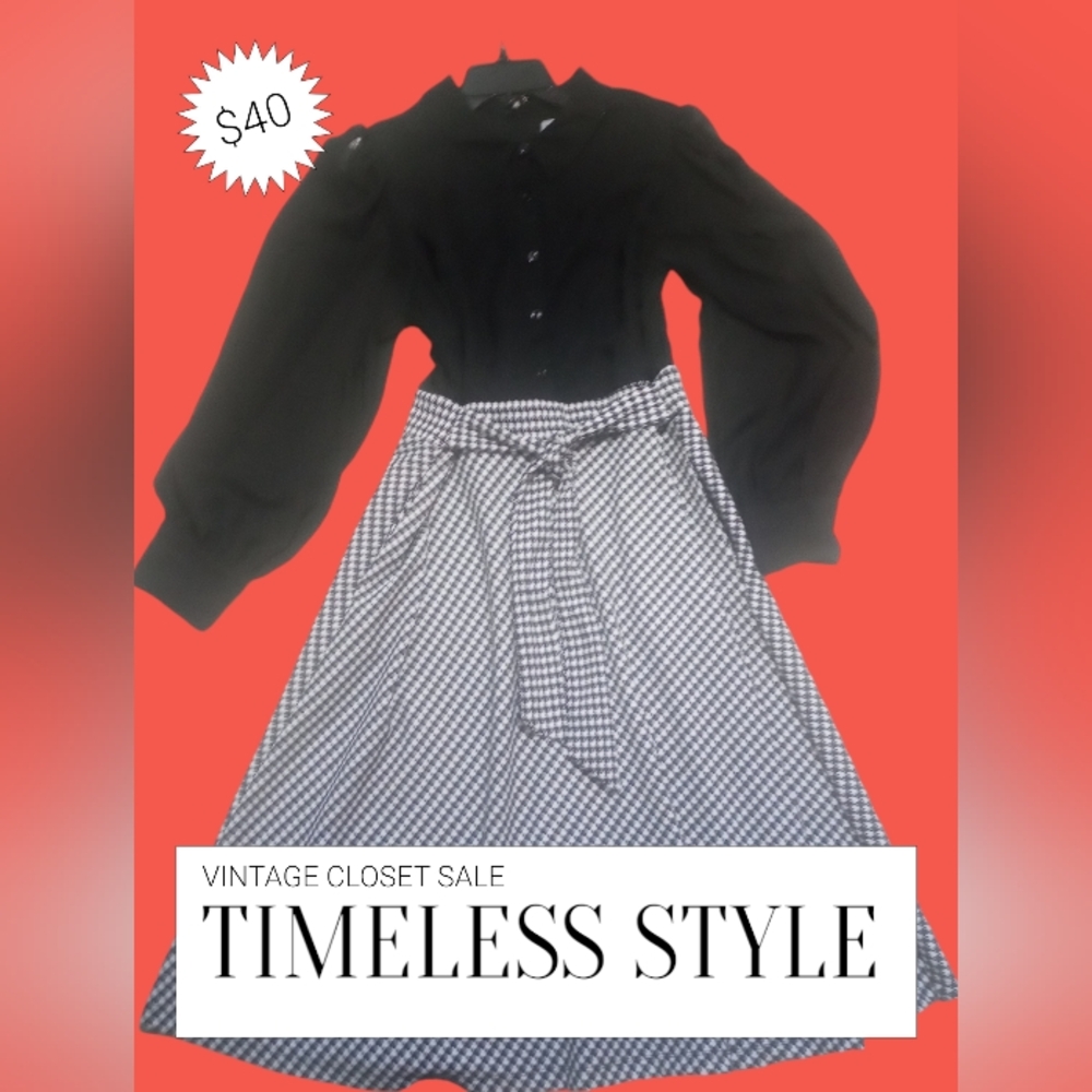 Vintage Black & White Dress